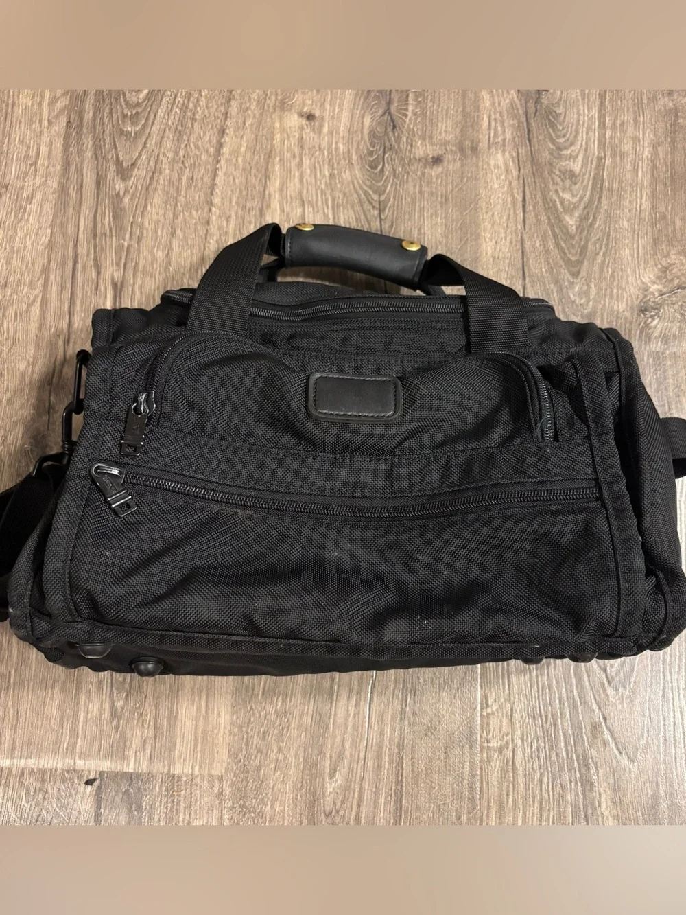 Tumi USA Black Ballistic Nylon 14” Compact Carry-On Travel Duffel Bag Tote